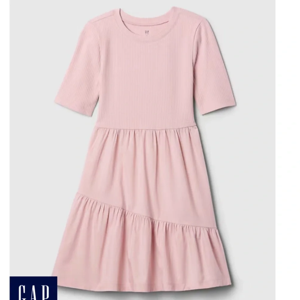 GAP Kids Ribbed Tier Pink Dress